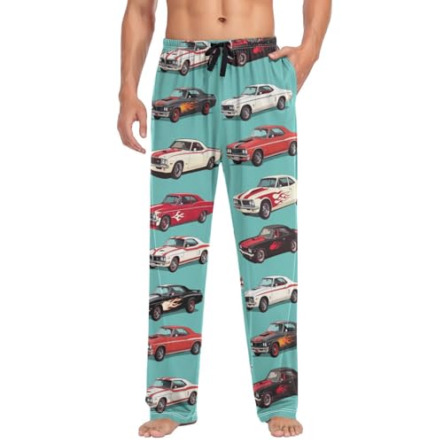 American Muscle Racing Car Pajama Pants Vintage Pixar Cars Lounge Sleepwear PJs Men's Pajama Bottoms Sleep Pants M3