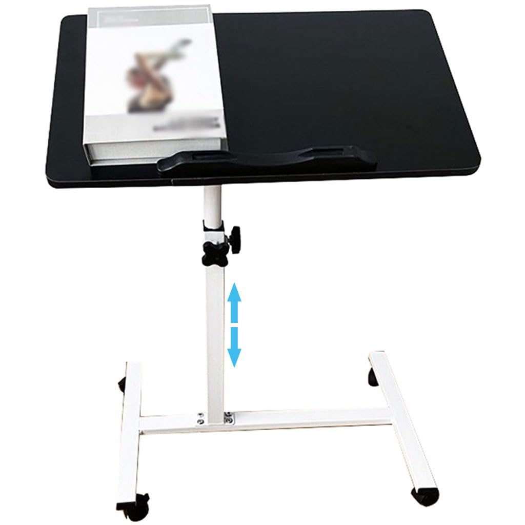 CGCSYZ Adjustable Desk – Mobile Rotating Table, Manual Height Adjustable for Bedroom and Classroom, Ergonomic Design for Comfort & Productivity (Nero 50X30cm)