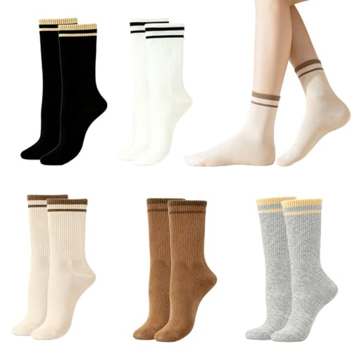 JYNXOR 5 Pares Calcetines Mujer Algodon Calcetines Altos Mujer