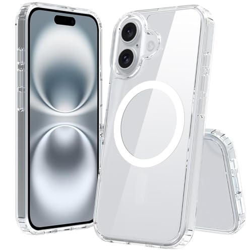 Image of FanTEK Phone Case Compatible with iPhone 16 Plus 6.7 Inch, Magnetic Case Clear Protective Bumper Hard Back Cover