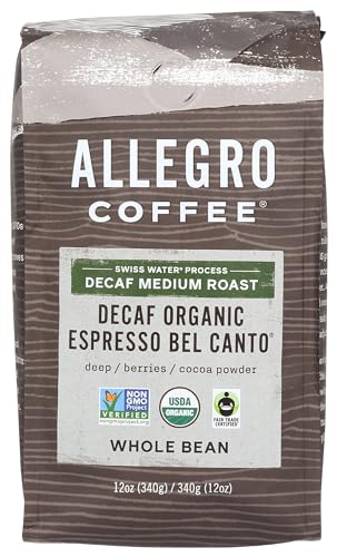 Allegro Coffee Decaf Organic Espresso Bel Canto Whole Bean C...