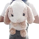 TOLLION Plush Stuffed Animal Backpack Bunny Backpack with Adjustable Gift for Women Girl (Brown+White)