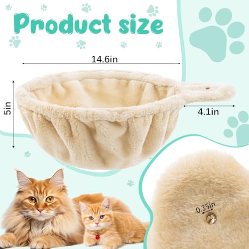 Cama hamaca para gato 14.6 pulgadas Beige 3 piezas miniatura 2