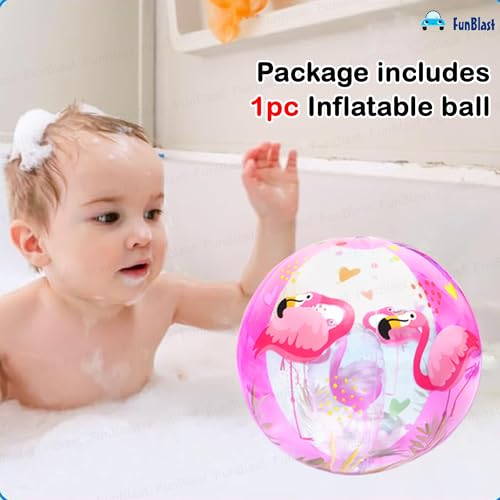 Image of FunBlast Inflatable Balls for Kids - Colorful Beach Balls for Pool, Summer Water Play Toys for Kids, Lightweight Inflatable Pool Balls for Outdoor & Indoor Fun, Swimming Pool Toys (Flamingo)