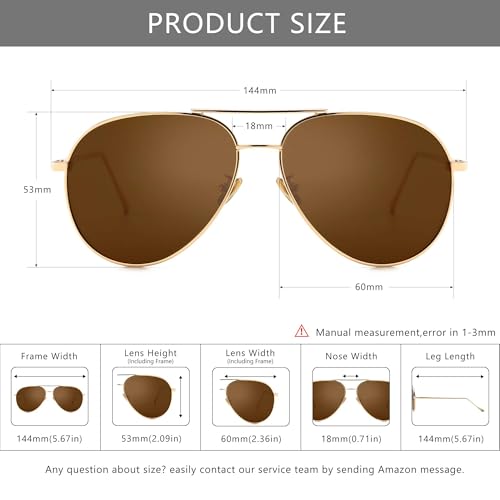 Image of SUNGAIT Women's Lightweight Oversized Aviator Sunglasses