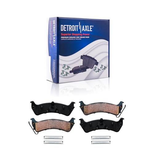 Image of Detroit Axle - Front and Rear Ceramic Brake Pads w /Hardware for 1999-2003