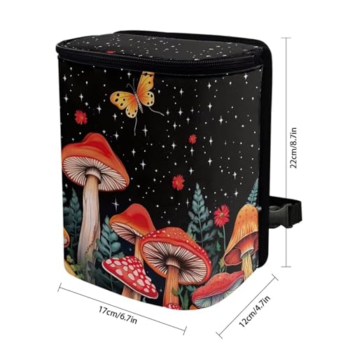 Image of Hanging Mushroom Car Trash Bin Interior Accessories Portable Vehicle Garbage Cans Bag for Back Seat Washable Mini Car Trash Cans for Front Back Seat