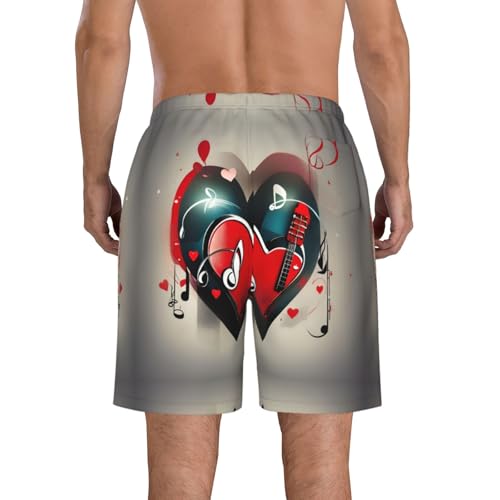 Treble Love and Music Print Stylish Beach Shorts Swim Trunks Lightweight Breathable Summer Outdoor Activities3