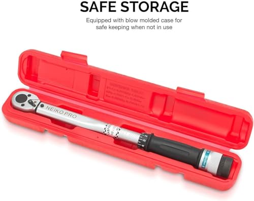 Neiko PRO 03707B 3 /8 inch Torque Wrench, 3 /8 inch Drive SAE, 15-80 Ft ...