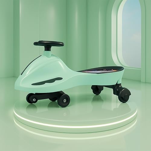 Image of Kidsmate Drift Swing Car for Kids - Ride-On Toy with PU Wheels, Non-Slip Pedals, and 360 Rotating Steering for Easy Navigate The Car for Ages 3 and Up (Sea Green1)