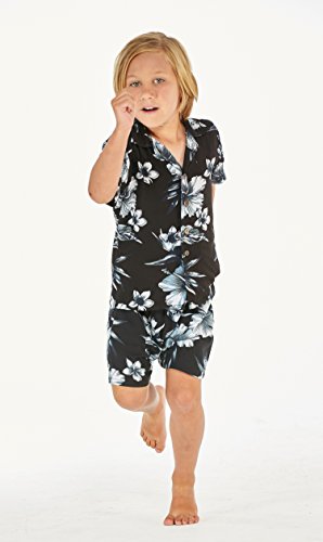 Image of Hawaii Hangover Family Matching Hawaiian Clothes, Midnight Bloom | Family matching Hawaiian outfits, Midnight Bloom, lightweight rayon, machine washable, tropical floral print, luaus, cruises