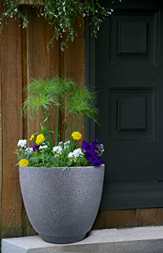 Southern Patio 20" Metro Poly-Resin Planter, Monzonite - Thumbnail 3
