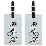 Triathlete Swim Bike Run - Triathlon Luggage Tags Suitcase Carry-On ID Set of 2
