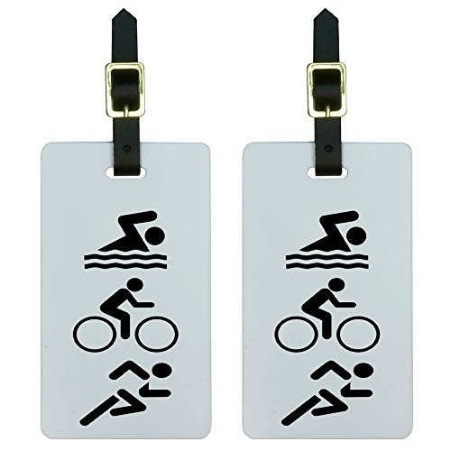 Triathlete Swim Bike Run Luggage Tags Set of 2