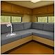 NNSMUN Stretch Bezüge für Wohnwagenpolster wasserdichte rutschfeste Sitzbezüge mit Kordelzug, Elastische Sofa Sitzkissenbezüge für Wohnmobil, Caravan, Innenbereich (Dunkelgrau,L 65-95cm,W 40-65cm)