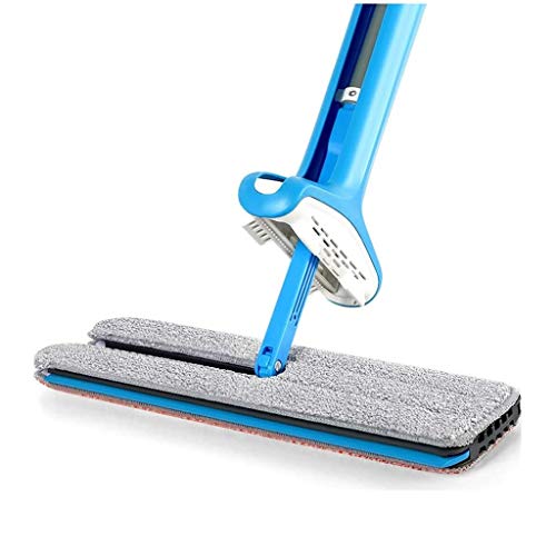 Msuiiixcccc fregona autoescurrida trapeadora Plana de Doble Cara trapeador telescópico con Mango cómodo Herramienta de Limpieza de Pisos para Sala de Estar Cocina
