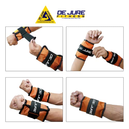Image of De Jure Fitness Adjustable Ankle & Wrist Weights Pair (0.5KG x 2) for Men & Women | Strength Training, Walking, Running, Workout, Yoga | Comfortable, Durable | Orange - 1KG