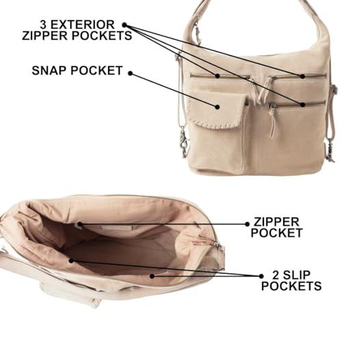 Myra Bag Leather Shoulder Purse Convertible Backpack for Women4