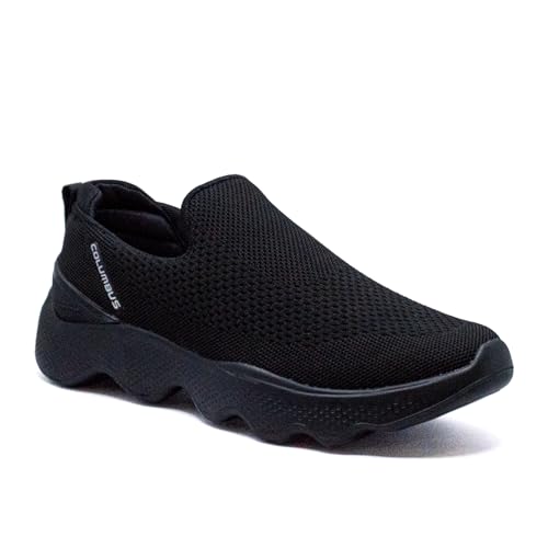 Columbus Sports Shoes - Running Shoes|Walking Shoes| Training & Gym Shoe | Outdoors Shoe for Men (Massager-01) (Black & Silver),UK-06