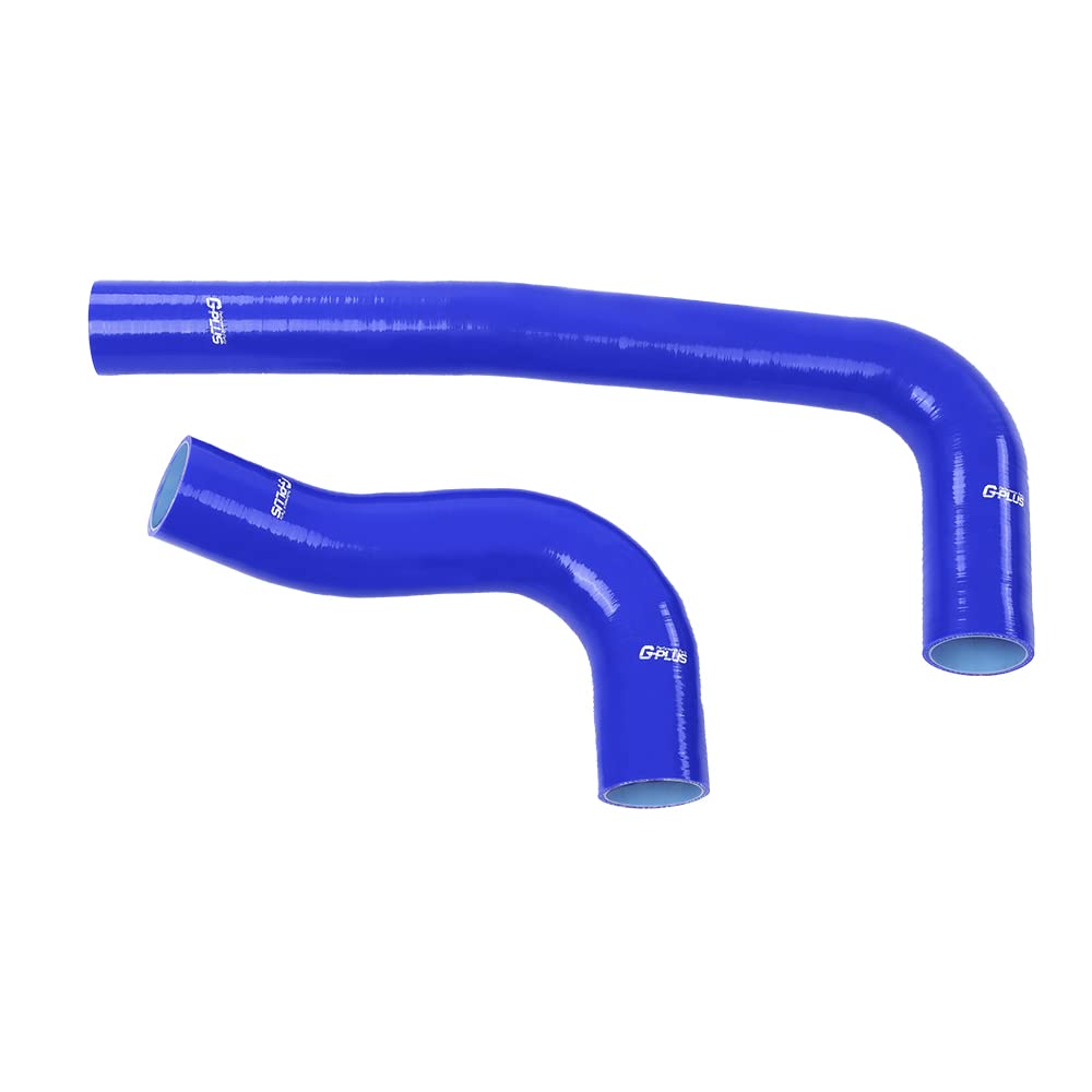 PIT66 Silicone Radiator Hose Kit Compatible with 2003-2010 Dodge Ram 5.9L/6.7L Cummins Diesel Blue with Clamps