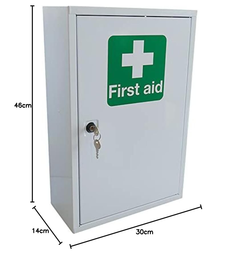 Safety First Aid Group Armadio Metallico Vuoto di Primo soc, Metallo, Bianco, 30cm x 46cm x 14cm
