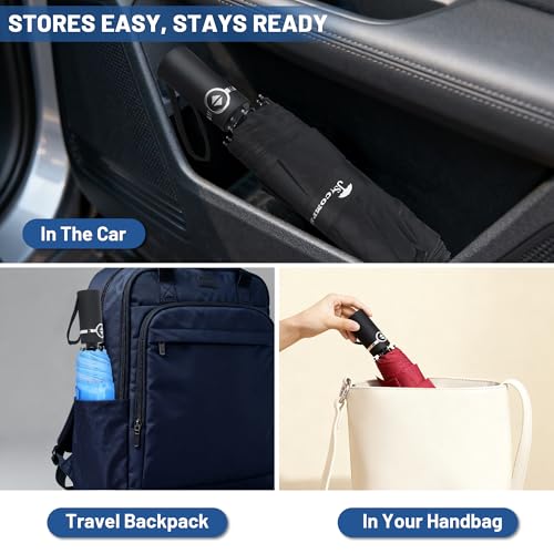 SY COMPACT Travel Umbrella - Windproof Automatic Compact Umbrella, Lightweight Waterproof Design for Backpack, Car & Purse