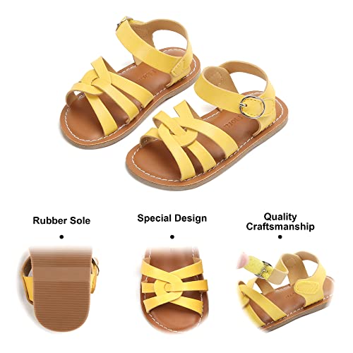 Image of Felix & Flora Toddler Girl Sandals - Little Girl Easter Dress Shoes Lightweight Open Toe Beach Holiday Flats