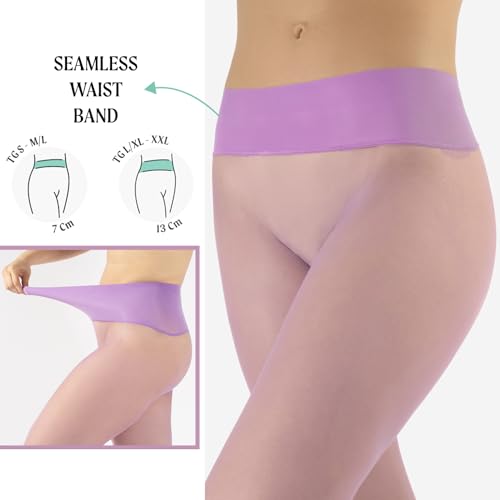 Image of CALZITALY Seamless Sheer Tights, Comfortable Waistband, 15 Denier Pantyhose Multi Colors Made in Italy