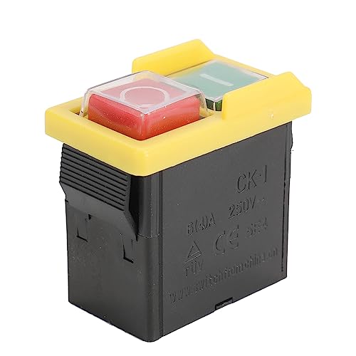 ZASCHMOY Uniwersalny Wyłącznik Awaryjny CK1 250V Bez Wyzwalacza Napięcia do Szlifierki Obróbka Metali Maszyny do Obróbki Drewna Czarny 50x50x30mm