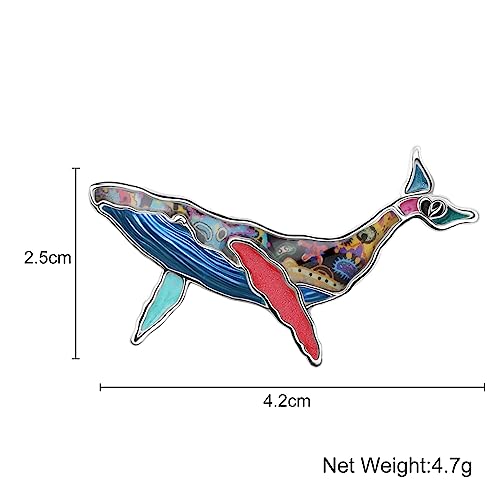 Image of Enamel Shark Brooch Pins Summer Jewelry Zinc Alloy Whale Dolphin Ocean Animals Brooches for Women Girls Gifts Scarf Pin Charms