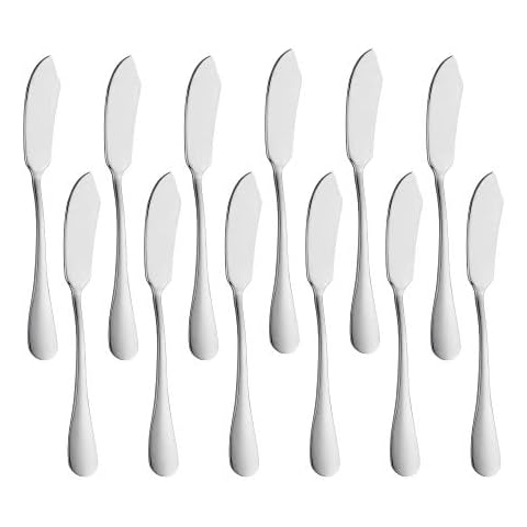 Meisha Butter Knives Set of 12, Stainless Steel Cheese Knife, Cheese Spreaders, 5.7 inches Cute Mini Kitchen Knives for Toast Sandwich Cake Bread Breakfast - Silver Cover