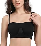 Lemorosy Women's Non Padded Underwire Strapless Bra Multiway Bandeau Tube Top Bralette(Black,XXL) - Image 5
