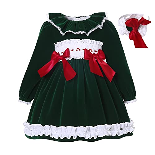 Pettigirl Girl Elegant Christmas Winter Smocked Green Clothing Size 2 3 4 5 6 8 10 12 14 Years Toddler Fancy Smock Dress