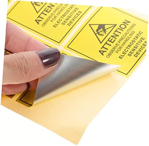 NUOBESTY 450 adet statik uyarı çıkartması, hassas cihazlar için, kağıt malzeme, elektrostatik yüke karşı uyarı levhaları, güçlü yapışır, uzun ömürlü, elektronik ürünler ve devre kartları için - Görsel 6