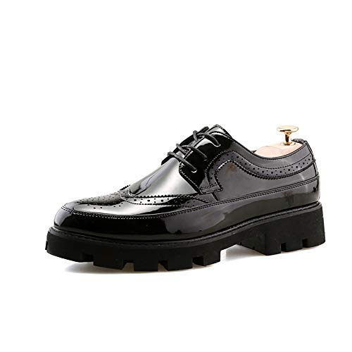 Men's Carving Brogue Oxfords for Men Low Top Lace-up Formal Work Derby Shoes Synthesis Leather Wingtip Edge Rubber Strong Outsole