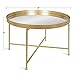 Kate and Laurel Celia Metal Foldable Round Accent Coffee Table, 28.25