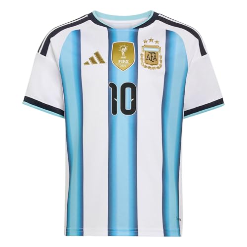 adidas Unisex Kids Argentina 26 Home Replica Messi Jersey (Little Kid/Big Kid), White/Icey Blue/Light Blue, X-Small