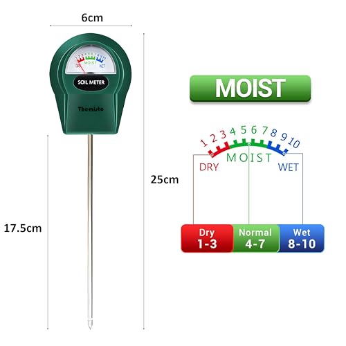 Image of Themisto TH-SM01 Soil Moisture Meter | Accurate Analog Moisture Tester for Indoor & Outdoor Plants | No Battery Needed