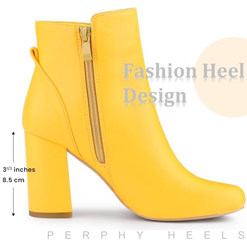 Perphy Round Toe Side Zip Block Heel Ankle Boots for Women2