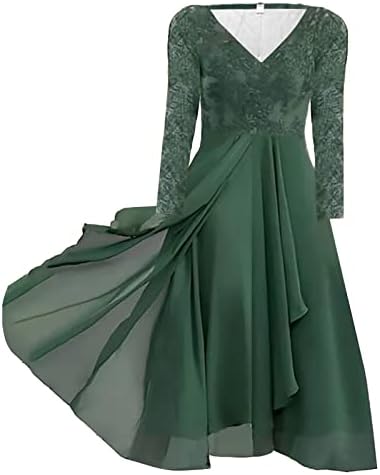 Elegantes Abendkleid Mit Spitze & Glitzer - V-Ausschnitt, A-Linie Für Hochzeit & Party
