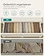 SONGMICS Kleiderschrank-Organizer 4er Set, Aufbewahrungsbox 6 Fächer, Schubladen-Ordnungssystem, Ordnungsboxen faltbar, 42 x 30 x 17 cm, für Hosen, Kleidung, sandbeige RUS009K01