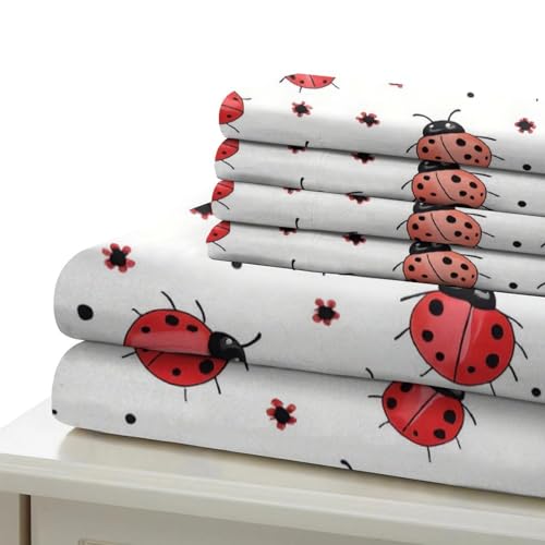 Housse de couette luxe 3D coccinelle en microfibre douce pour lit double - 7