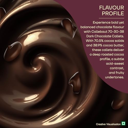 Image of Callebaut 70-30-38 Dark Chocolate Callets - 400 g | Belgian Chocolate | 70.5% Cocoa