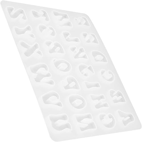 HOMSFOU Letter Stencil Supple Fondant Molds Letter Molds for Chocolate Letter Symbol Molds Baking Supply Silicone Chocolate Molds Candy Making Mold