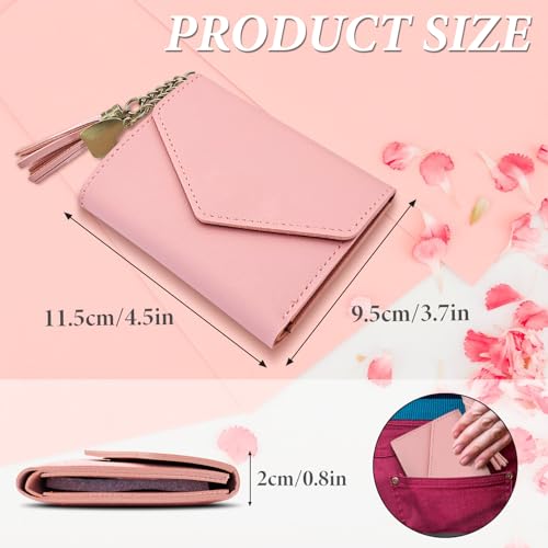 FuninCrea Small Wallet, Credit Card Holder for Women Girl Slim Cute Wallet Ladies Leather Purse, 6 Card Slots Womens Wallet Bifold Ladies Wallet Women's Purse with Tassel & Pendant (Black)2