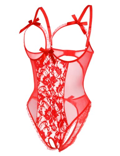 Image of Avidlove Women One Piece Lingerie Sexy Lace Babydoll Mini Bodysuit