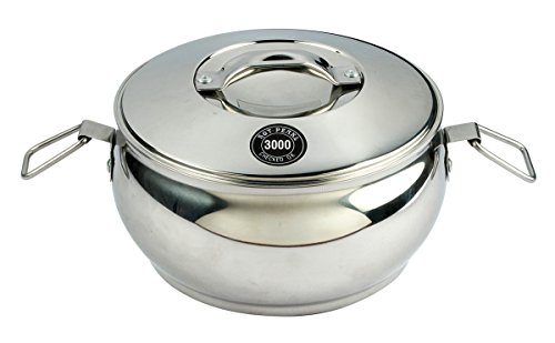 Image of Magma Hot Pearl Stainless Steel Hot Pot Serving Casseroles /Chapati Box /Hot Case (Capacity: 3000)
