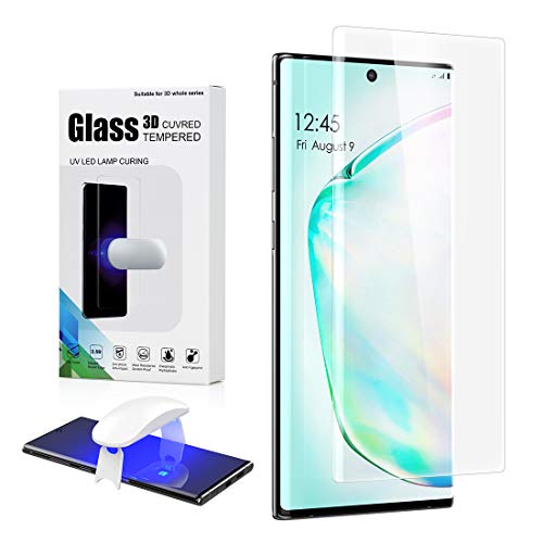 Foluu Galaxy Note 10 Screen Protector, Full HD Curved Edge [Liquid UV Tempered Glass][Exclusive Solution for Ultrasonic Fingerprint] Easy Install Kit for Samsung Galaxy Note 10 2019 Phone (1 Pack)