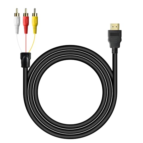 YFYWINSH Câble HDMI vers RCA Câble HDMI 1,5m, Adaptateur HDMI Audio Vidéo 1080P, Convertisseur vers RCA Unidirectionnel, Adaptateur HDMI RCA Compatible avec...