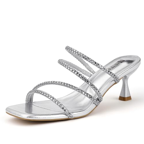 IDIFU Rhinestone Slip-On Heels